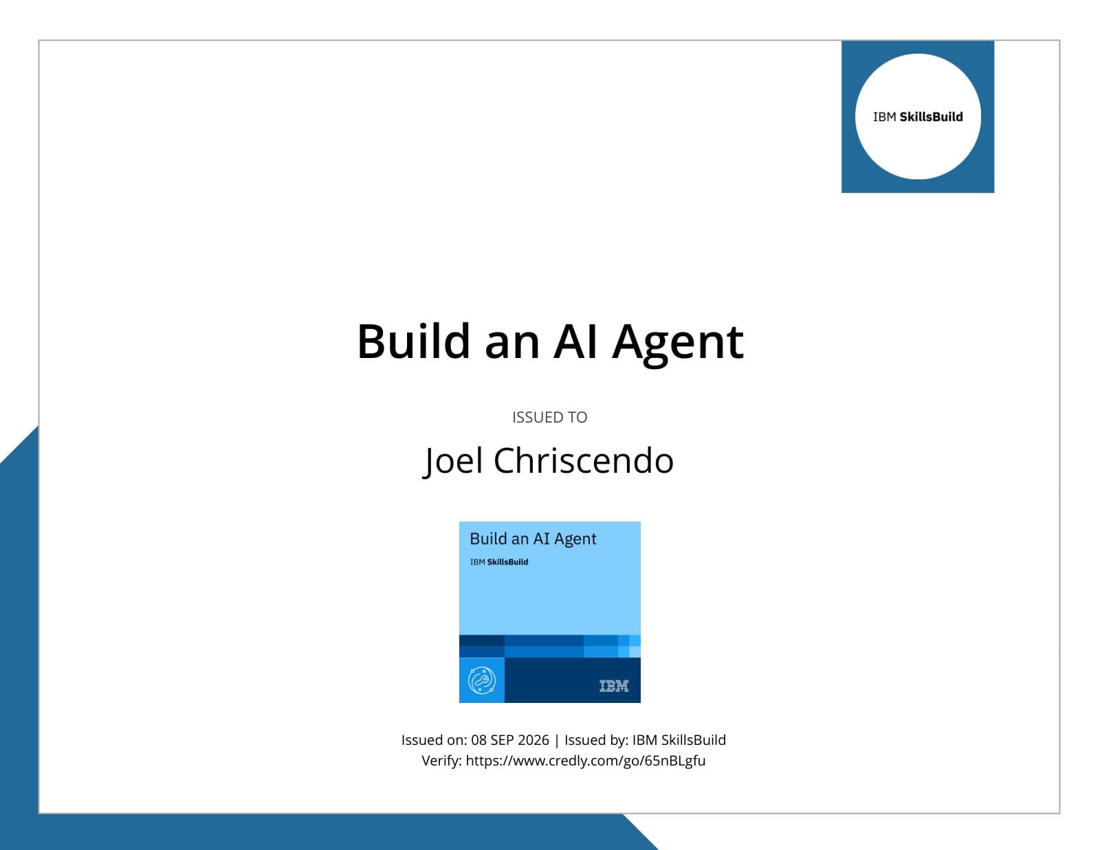 Build an AI Agent certificate